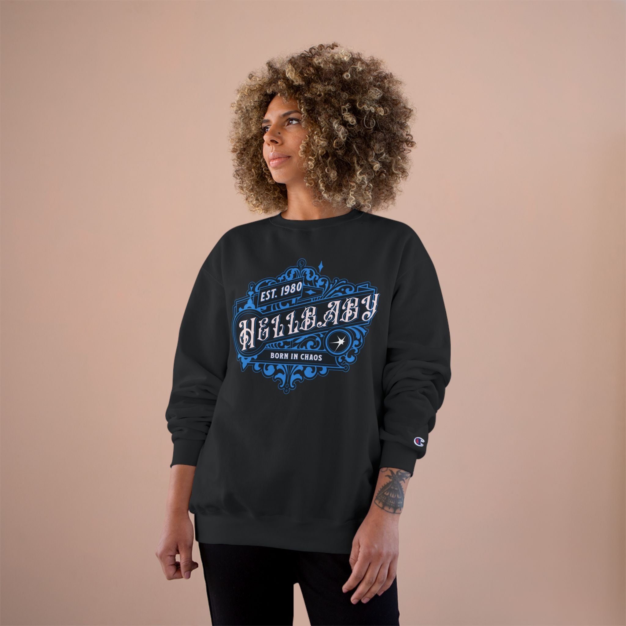 HELLBABY × Champion — Registered in Chaos Heavyweight Crewneck
