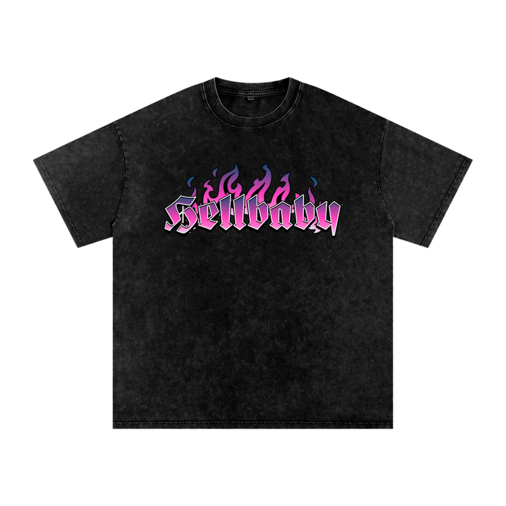 HELLBABY - Violet Burn” Snow-Washed Tee