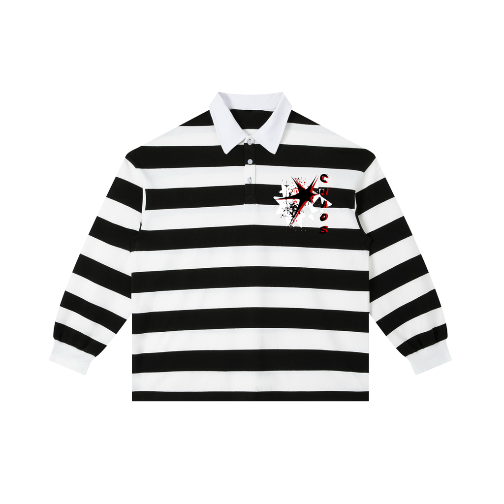 HELLBABY - CHAOS WITH GOOD POSTURE  Stripe Polo Shirt