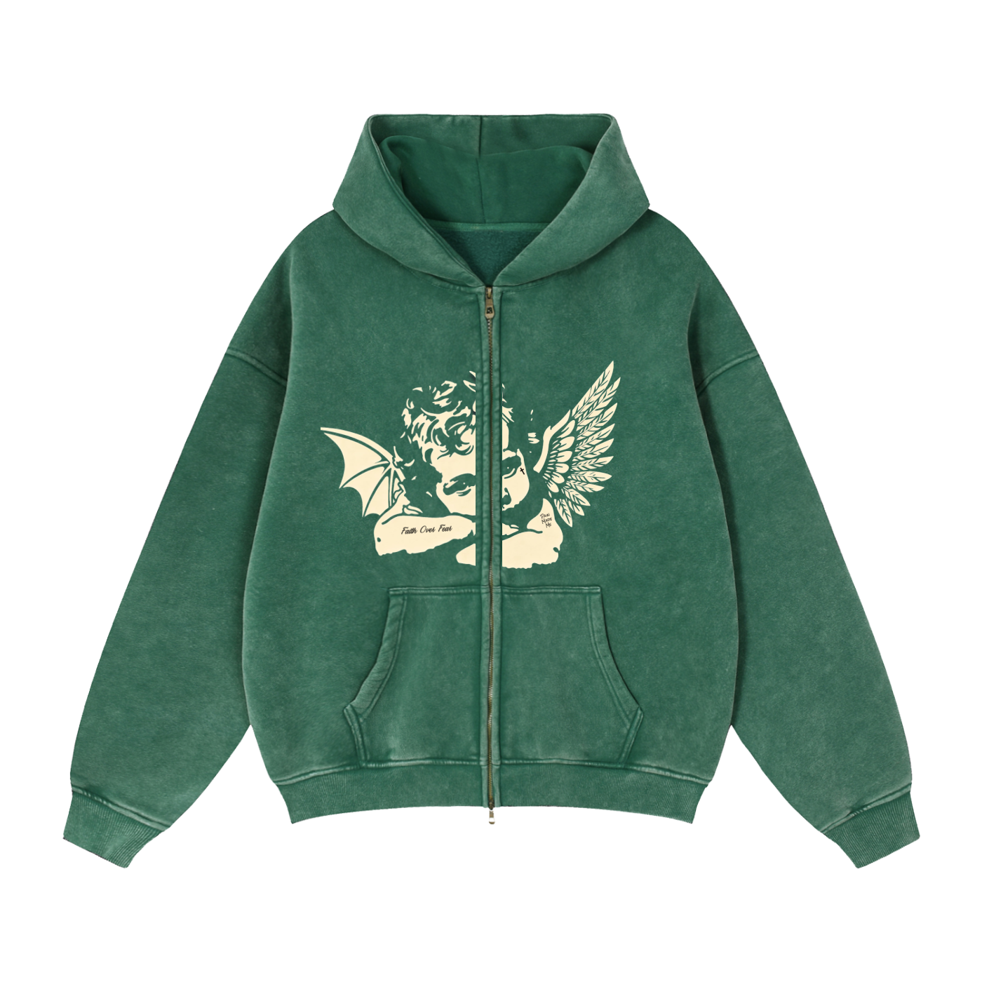 HELLBABY - Green Relic” Zip Hoodie
